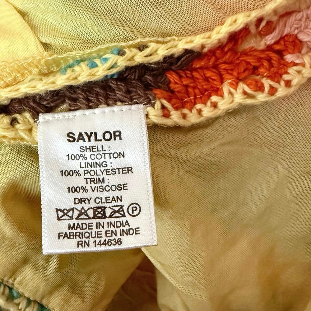 SAYLOR crochet Ronnie SET tank top and skirt chevron knit multicolored L large - Picture 11 of 14